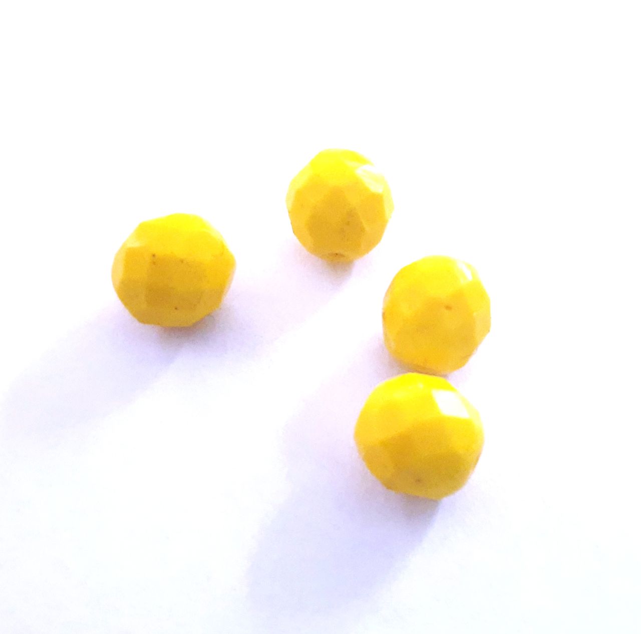 10mm Opaque Yellow Czech Fire Polished Bead
