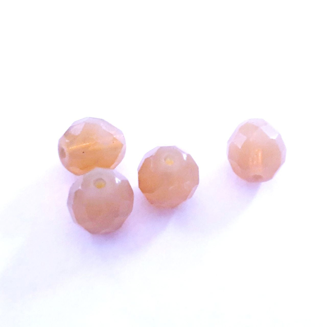 10mm Camel Opalino Fire Polished Bead