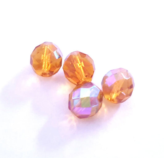 10mm Topaz AB Czech Fire Polished Bead