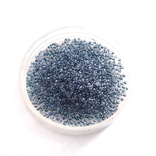 15 0 1.5mm Montana Transparent Lustred Czech Seed Beads