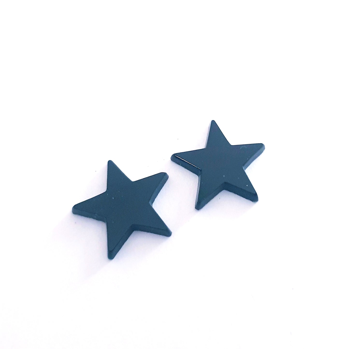 Flat Back Glass Stone Star Black Unfoiled 12mm