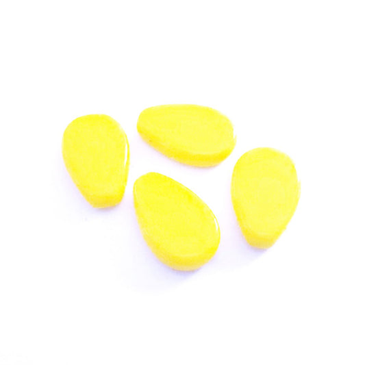 Drop 12x18mm Yellow Opaque Flat Top Drilled Czech Glass Beads