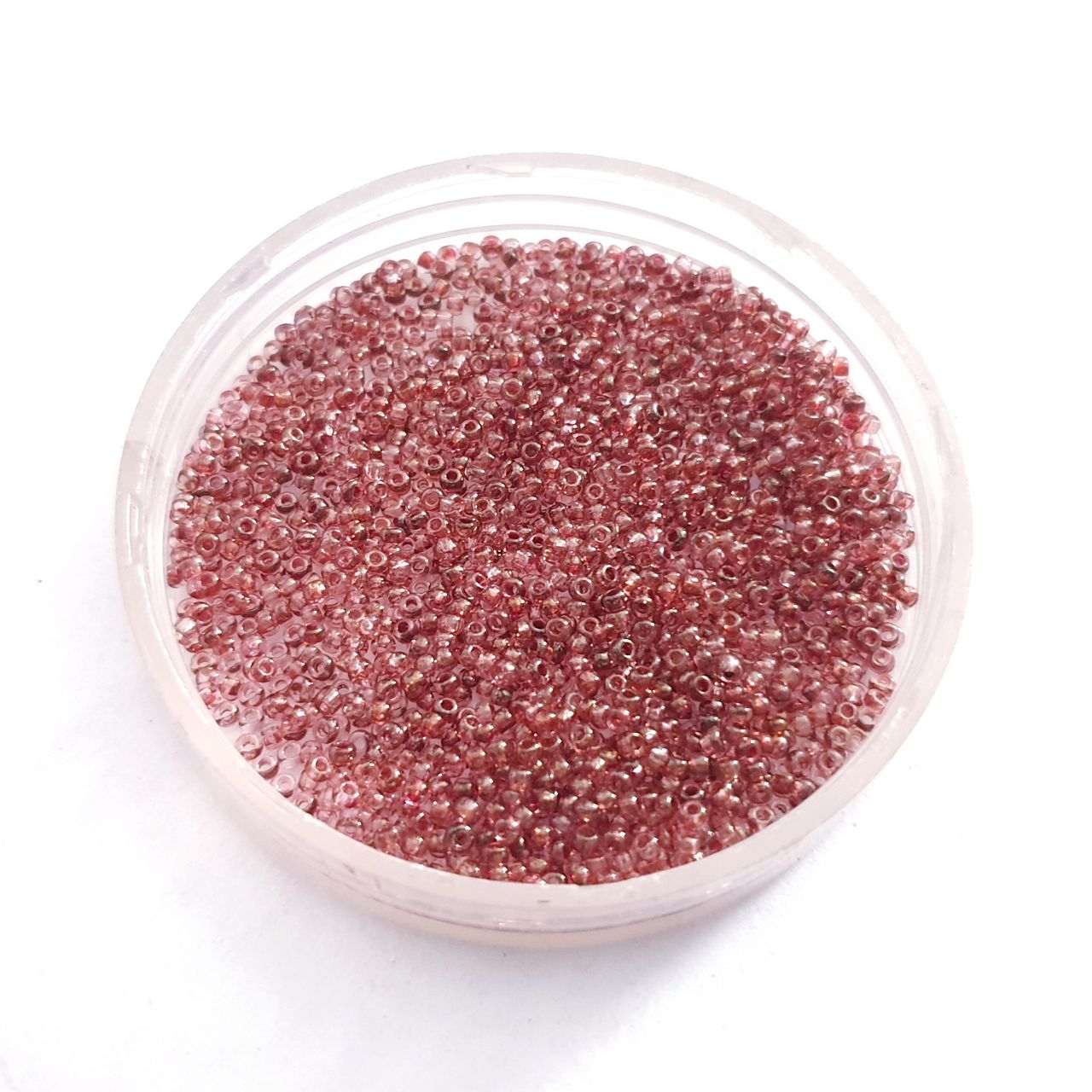 15 0 1.5mm Transparent Plum Lined Czech Glass Seed Bead