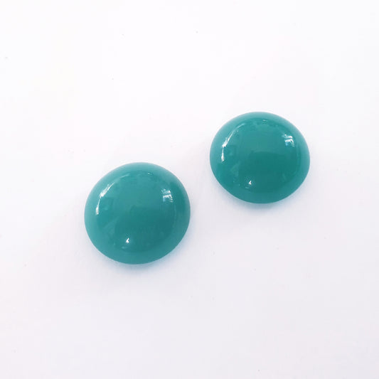 Cabochon Glass Stone Round 18mm Green Unfoiled art 2090