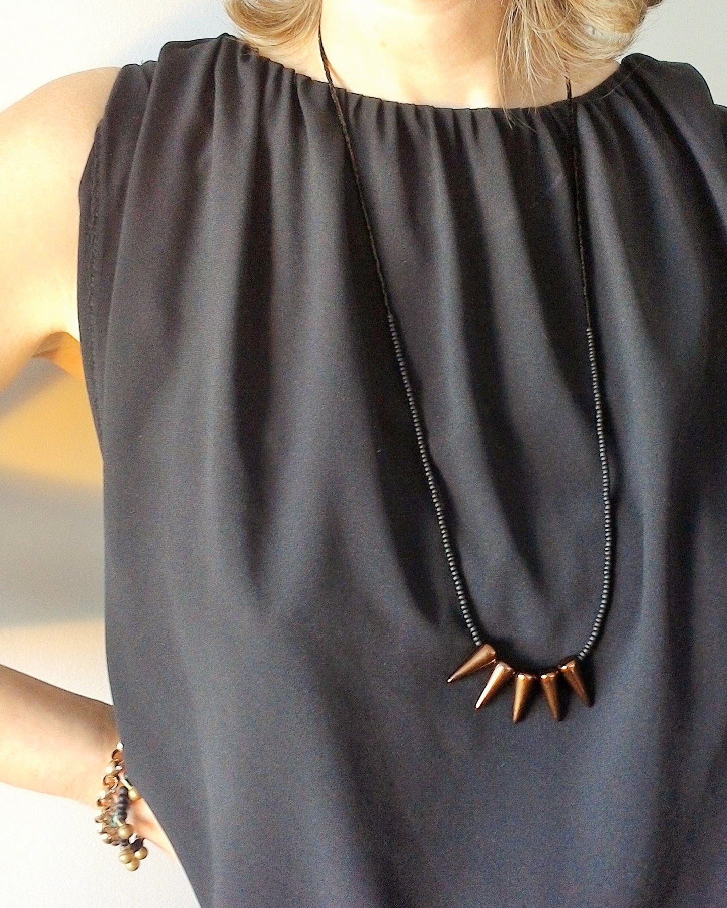 Spike 9x21mm Bronze Metallic Czech Glass Bead