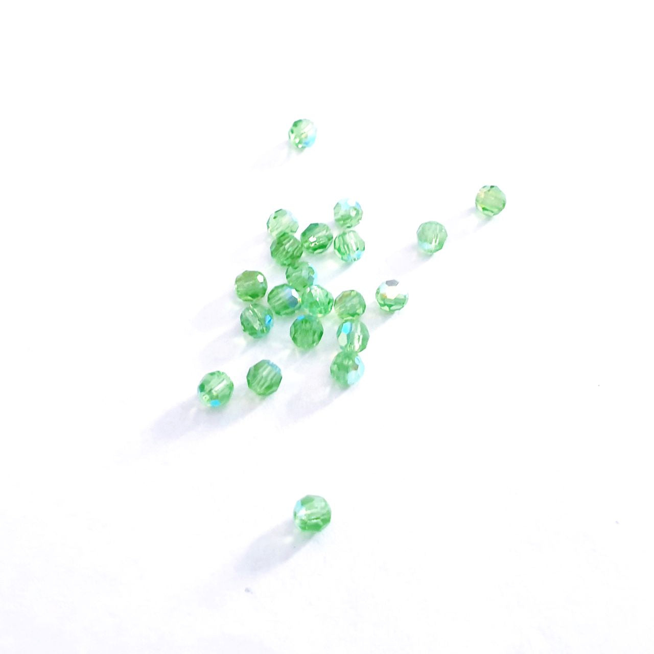 Machine Cut Czech Preciosa Crystal Round Black Peridot AB 3mm