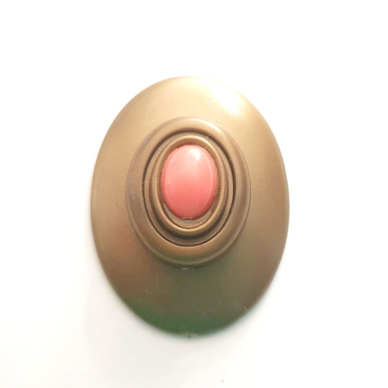 Flatback Plastic Oval 40x30mm Faux Coral Set in Frame