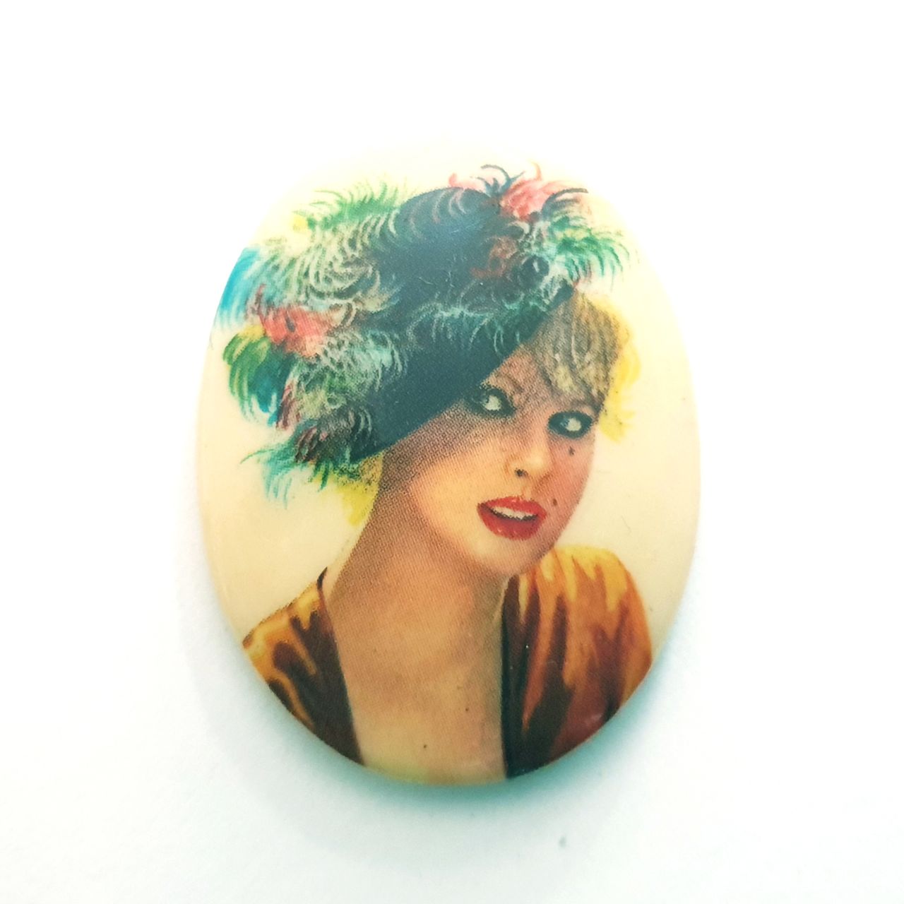 Flatback Limoges 40x30mm Decal Portrait of a Lady