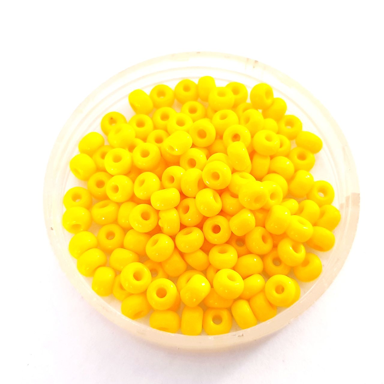 5 0 4.5mm Yellow Yolk Opaque Czech Seed Bead
