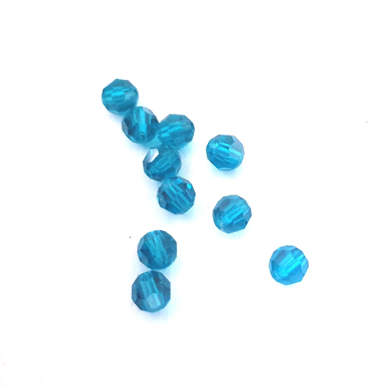 Machine Cut Czech Preciosa Crystal Round Teal 5mm