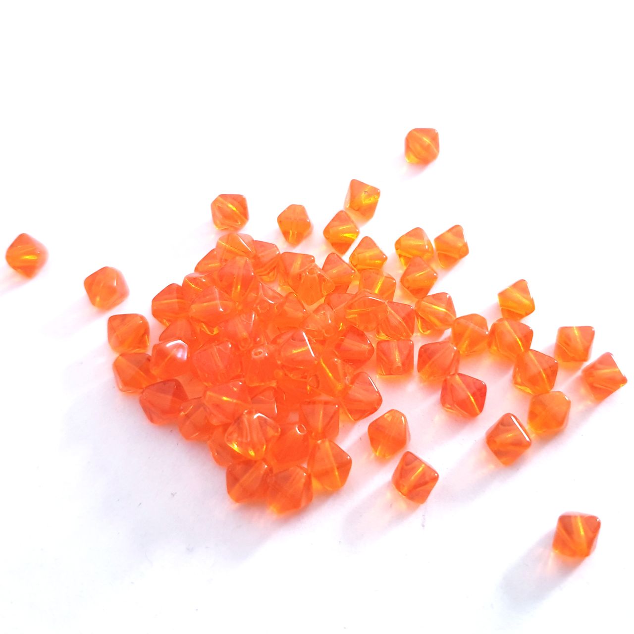 Orange Transparent Bicone Czech Glass Bead 6mm