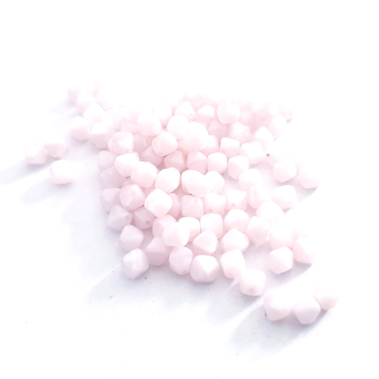 Pink Opalino Bicone Czech Glass Bead 6mm