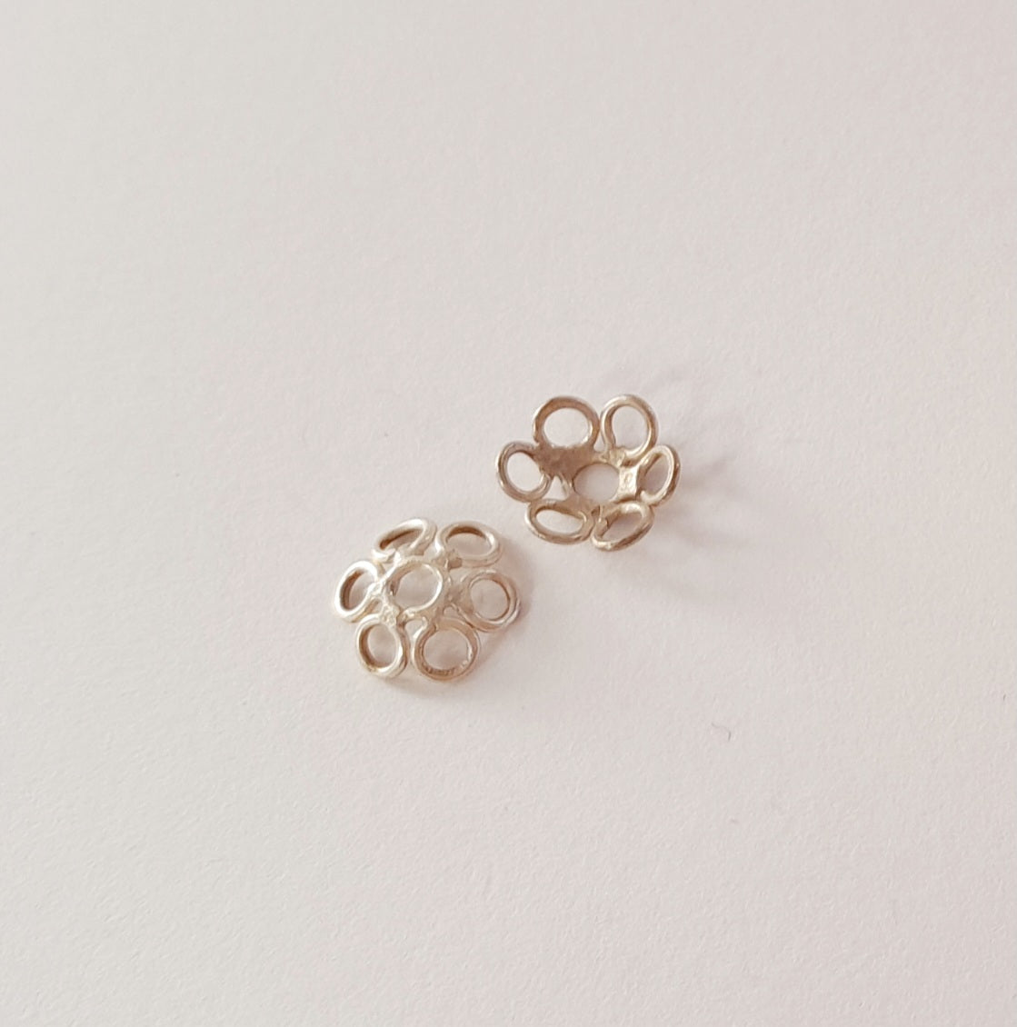 Bead Cap 8mm Plain Daisy 925 Sterling Silver | Pack of 2