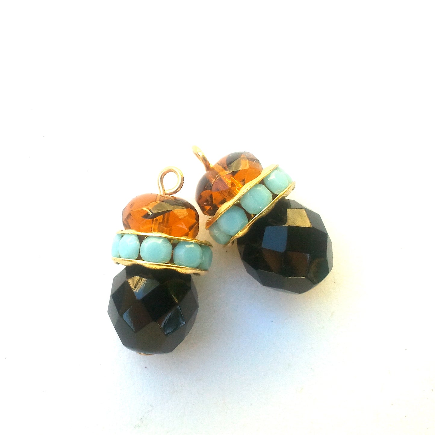 Rondelle Melon 6x9mm Topaz Tortoise Czech Fire Polished