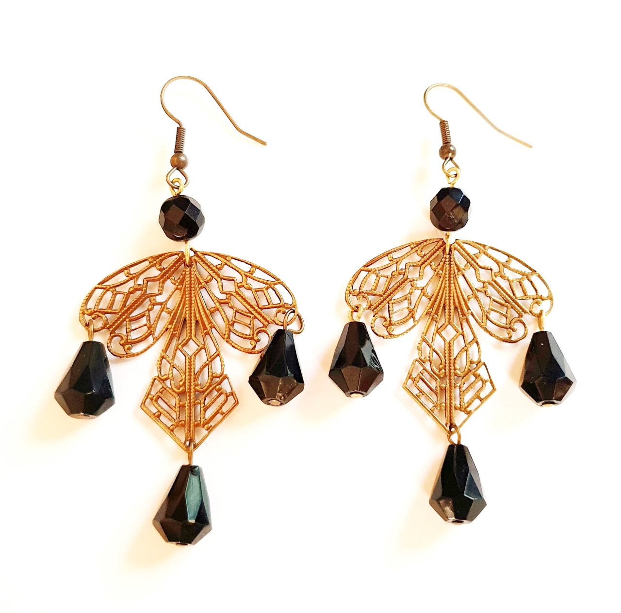 Filigree Brass Stamping Dragonfly Antique Brass 40mm