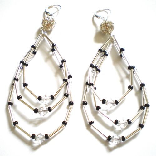 Bugle Bead Czech Glass Clear Silver Lined 3' 6mm