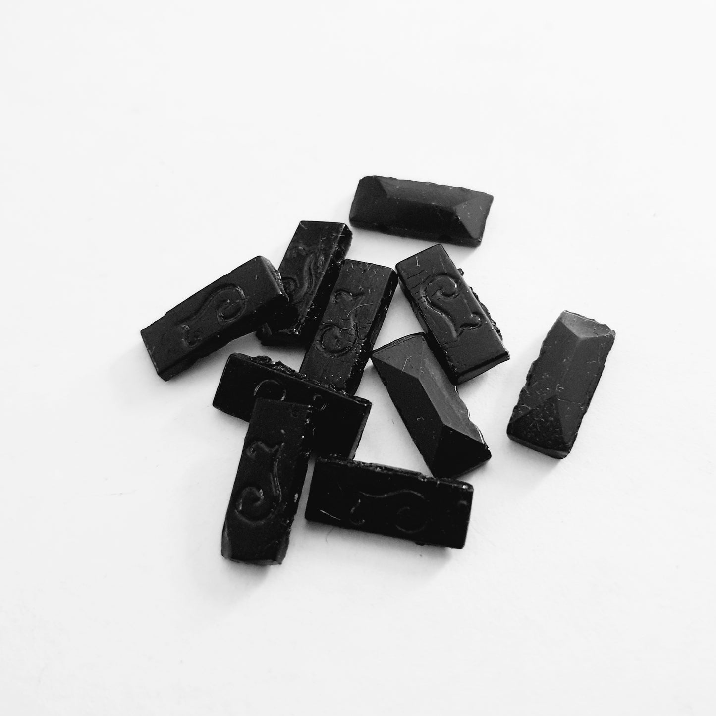 French Jet Flat Stone Rectangle 13x5mm