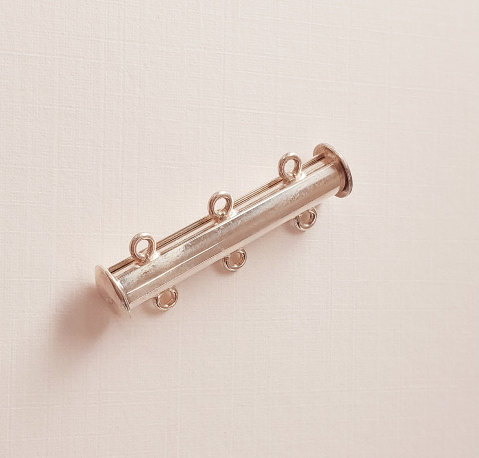 Slider Clasp 3 Strand 3 Loop 33mm Sterling Silver