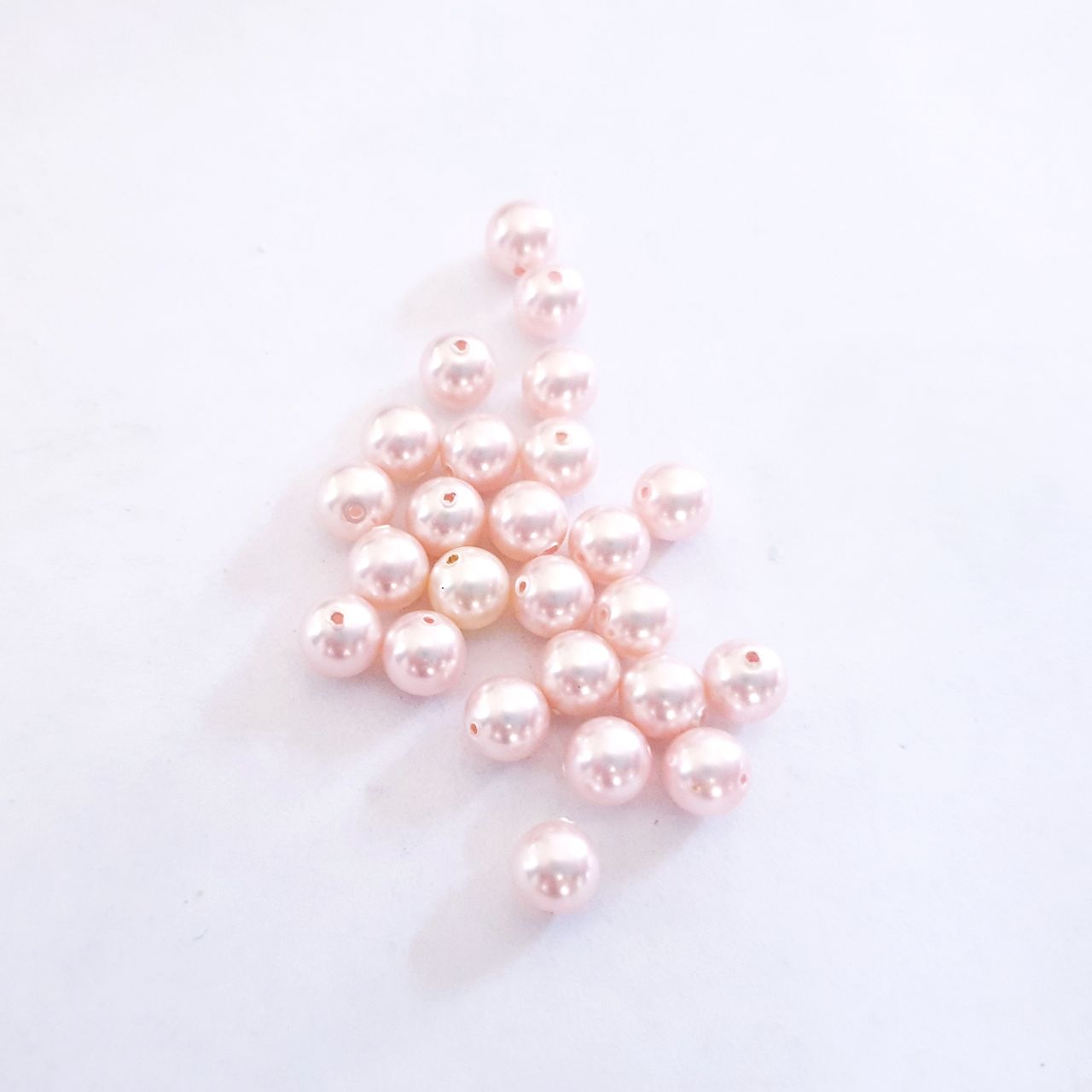 6mm Round Pearl Swarovski Glass Bead Pink