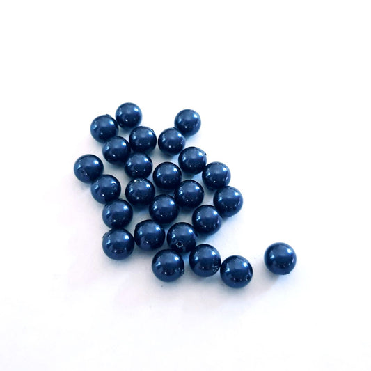6mm Round Pearl Swarovski Glass Bead Tahitian Blue