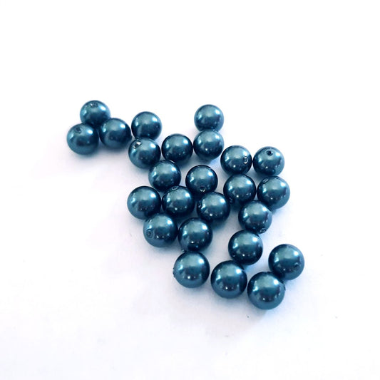 6mm Round Pearl Swarovski Glass Bead Tahitian Green