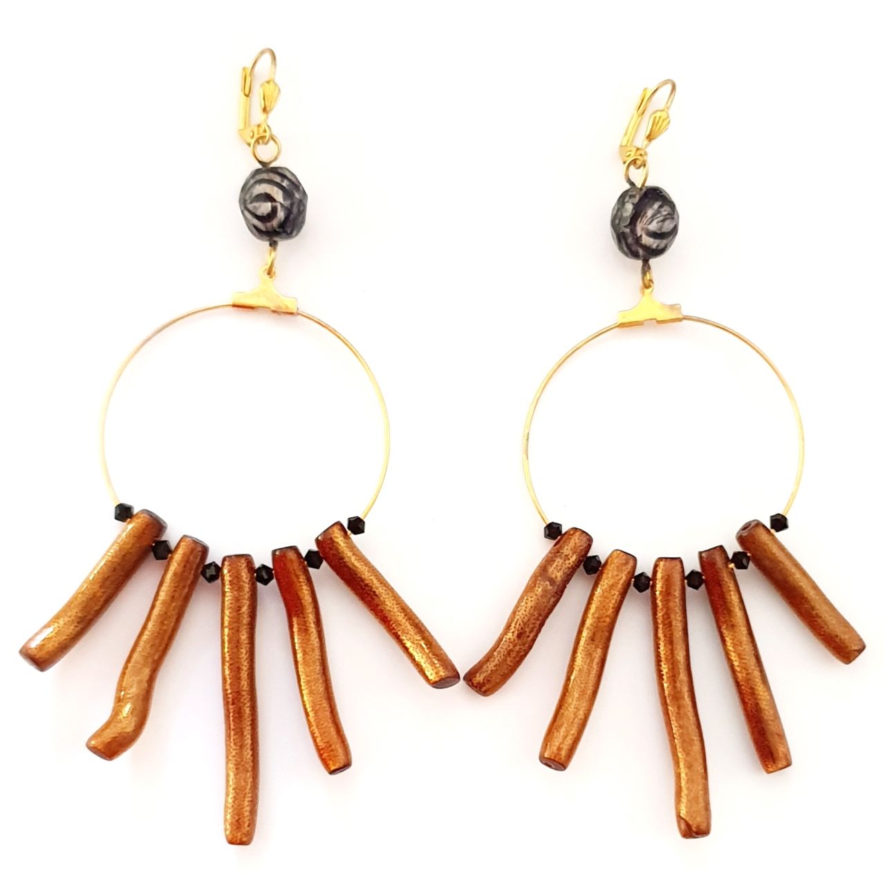 10mm Clear Zebra Print Czech Fire Polished Bead