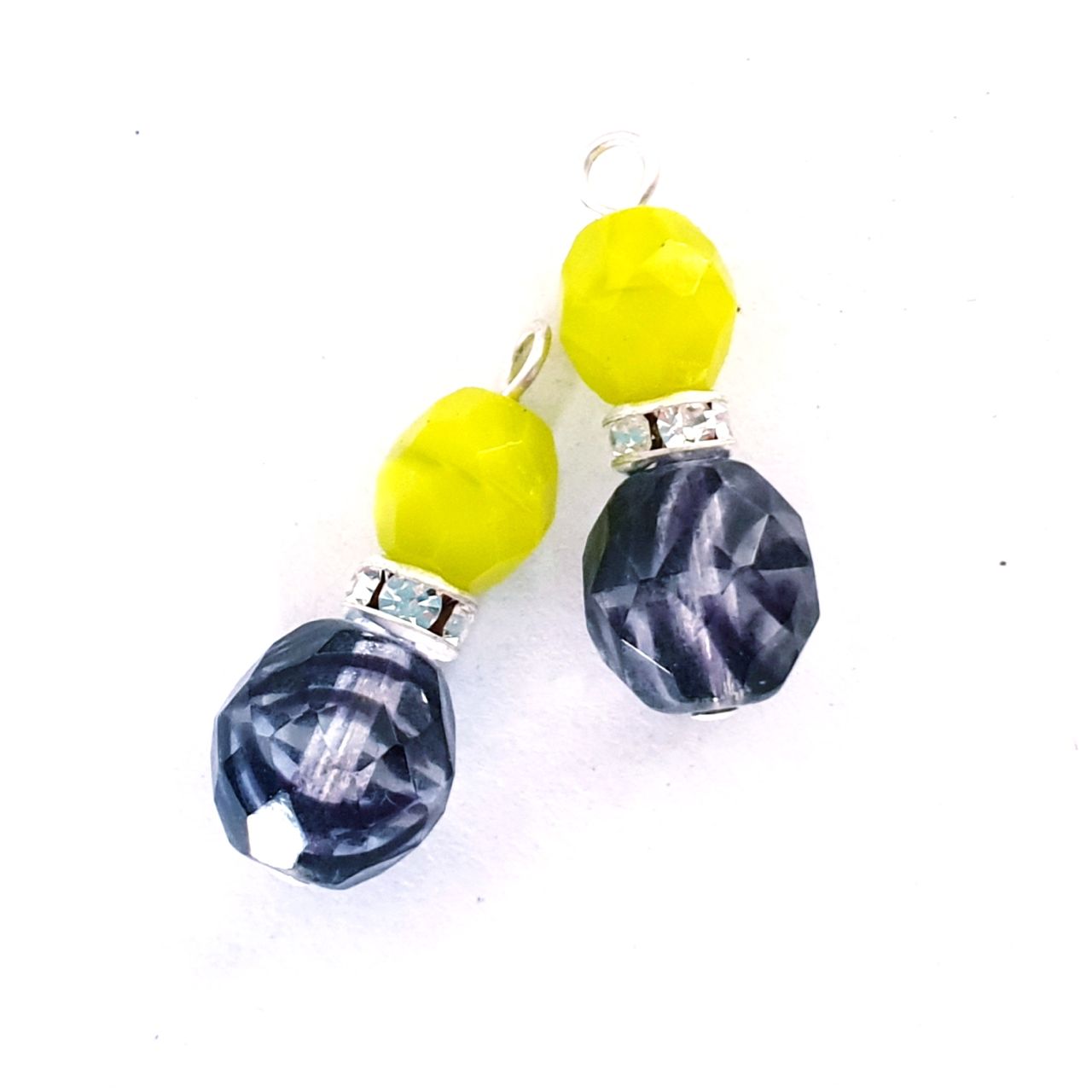 Animal Print Bead Link Crystal Drop Zebra Diamante Silver Silk Chartreuse