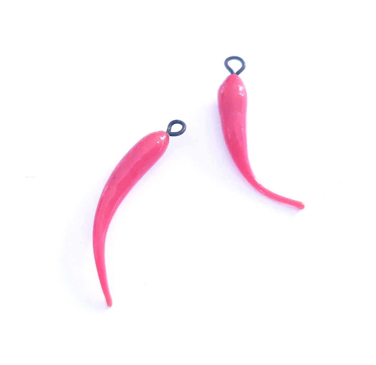 Chilli Red Glass Charm 30x5mm