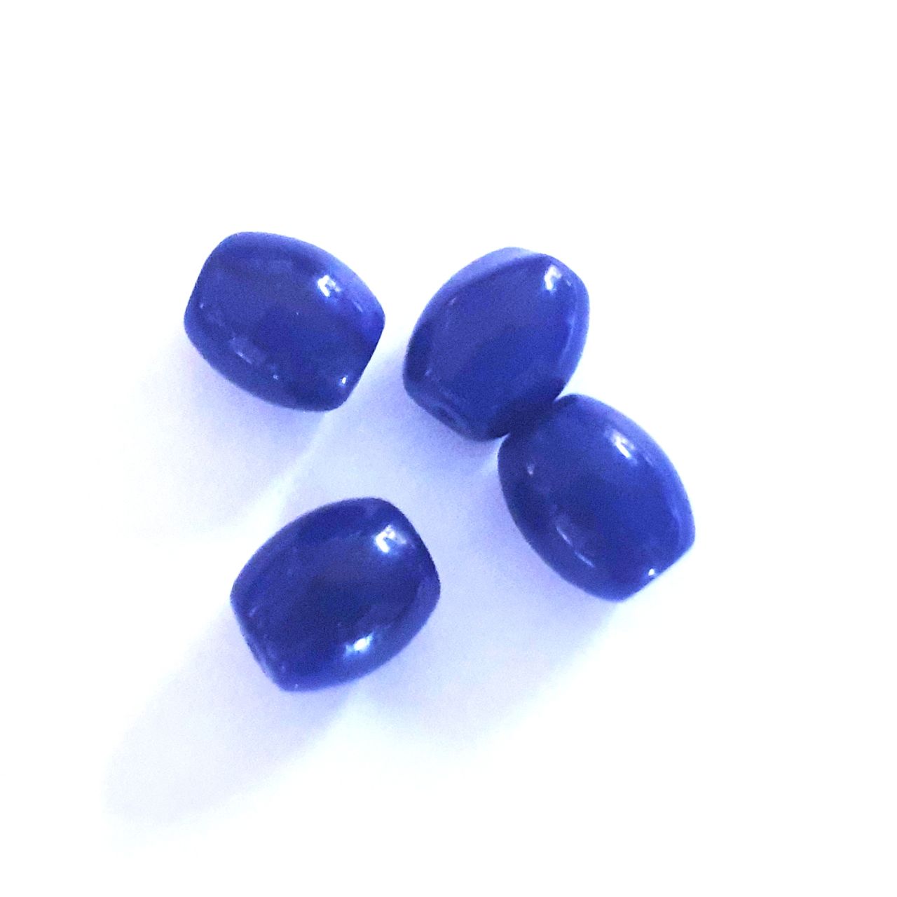 Barrel 13x11mm Navy Opaque Czech Pressed Glass