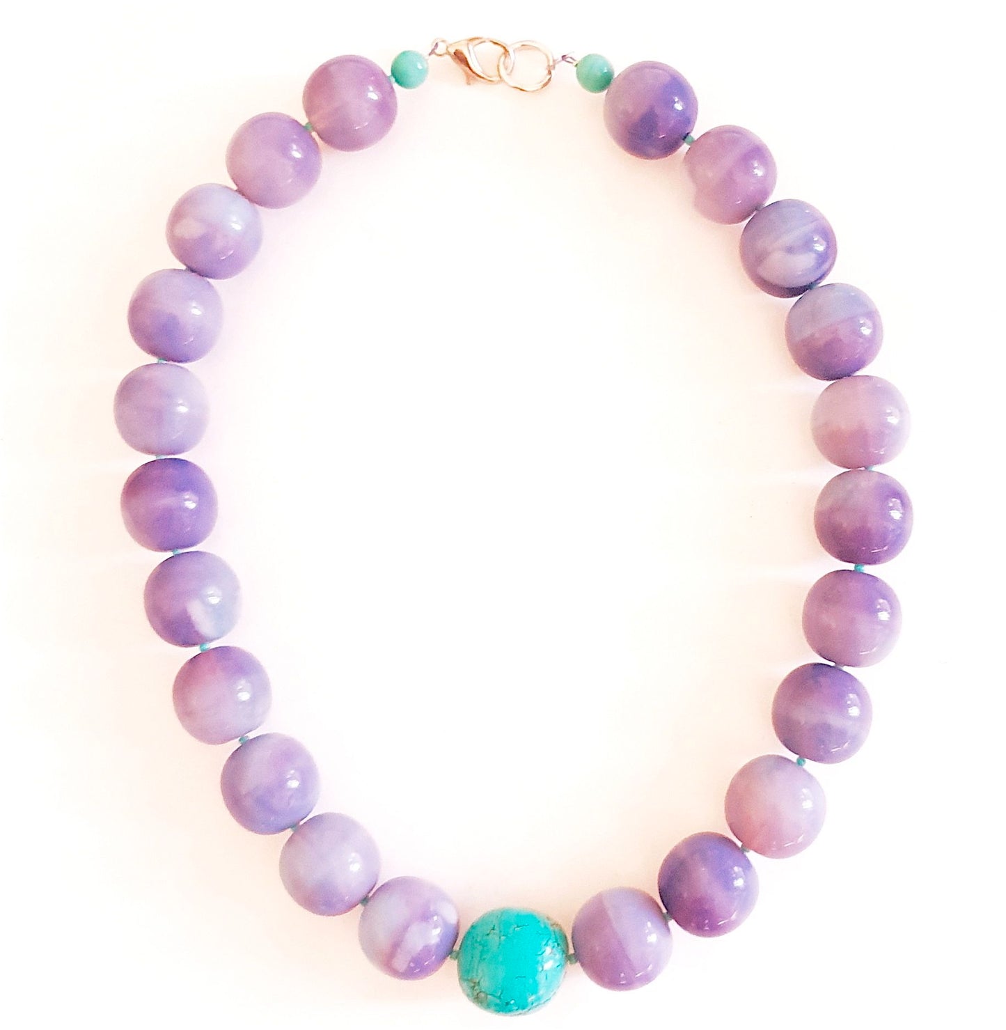 Amethyst Round 25mm Opalino Czech Glass Bead