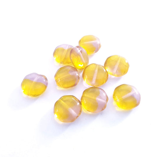 Octagon 13mm Two Colour Czech Glass Bead