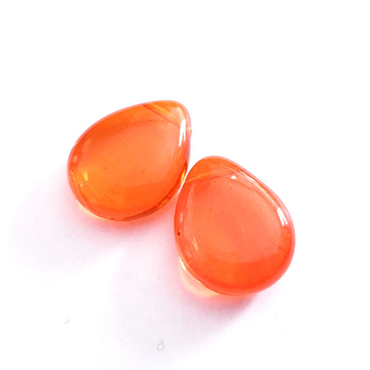 Drop 12x18mm Orange Transparent Czech Glass Beads