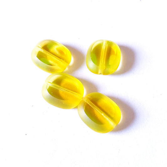 Flat Rounded Rectangle Table Cut 15x10mm Jonquil Mix Czech Glass Bead