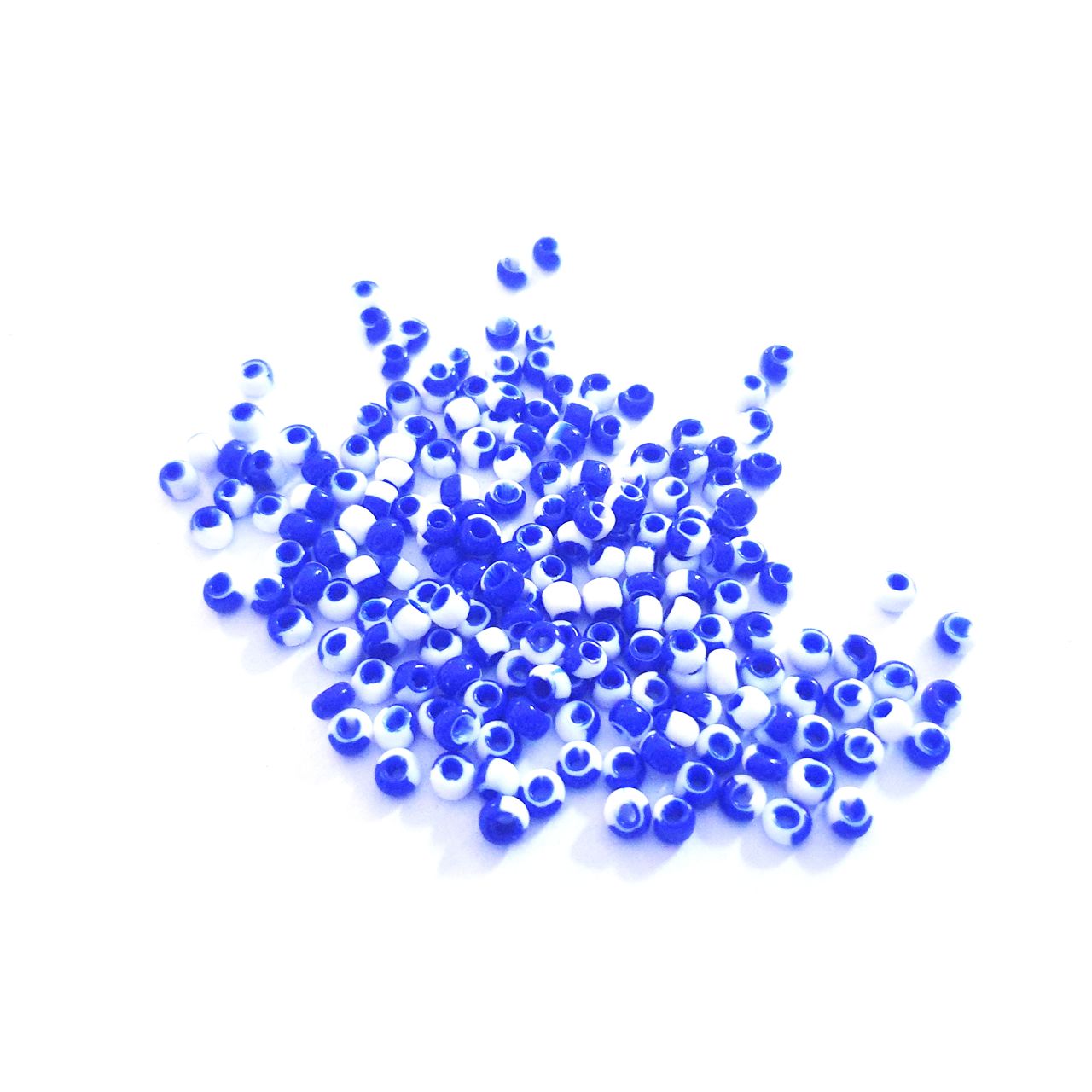 Seed Beads Stripe 3mm Blue and White