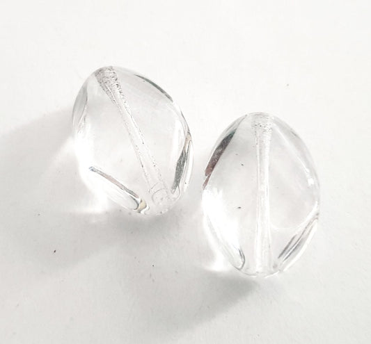 Diamond 18x12mm Clear Transparent Czech Glass Bead