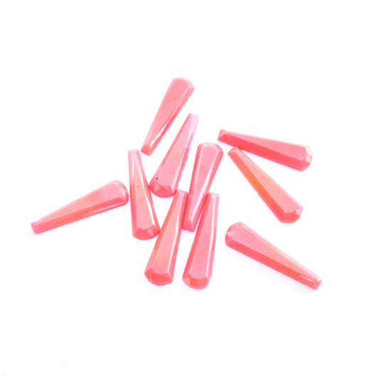 Flatback Glass Facetted Stone 22x4mm Coral Salmon