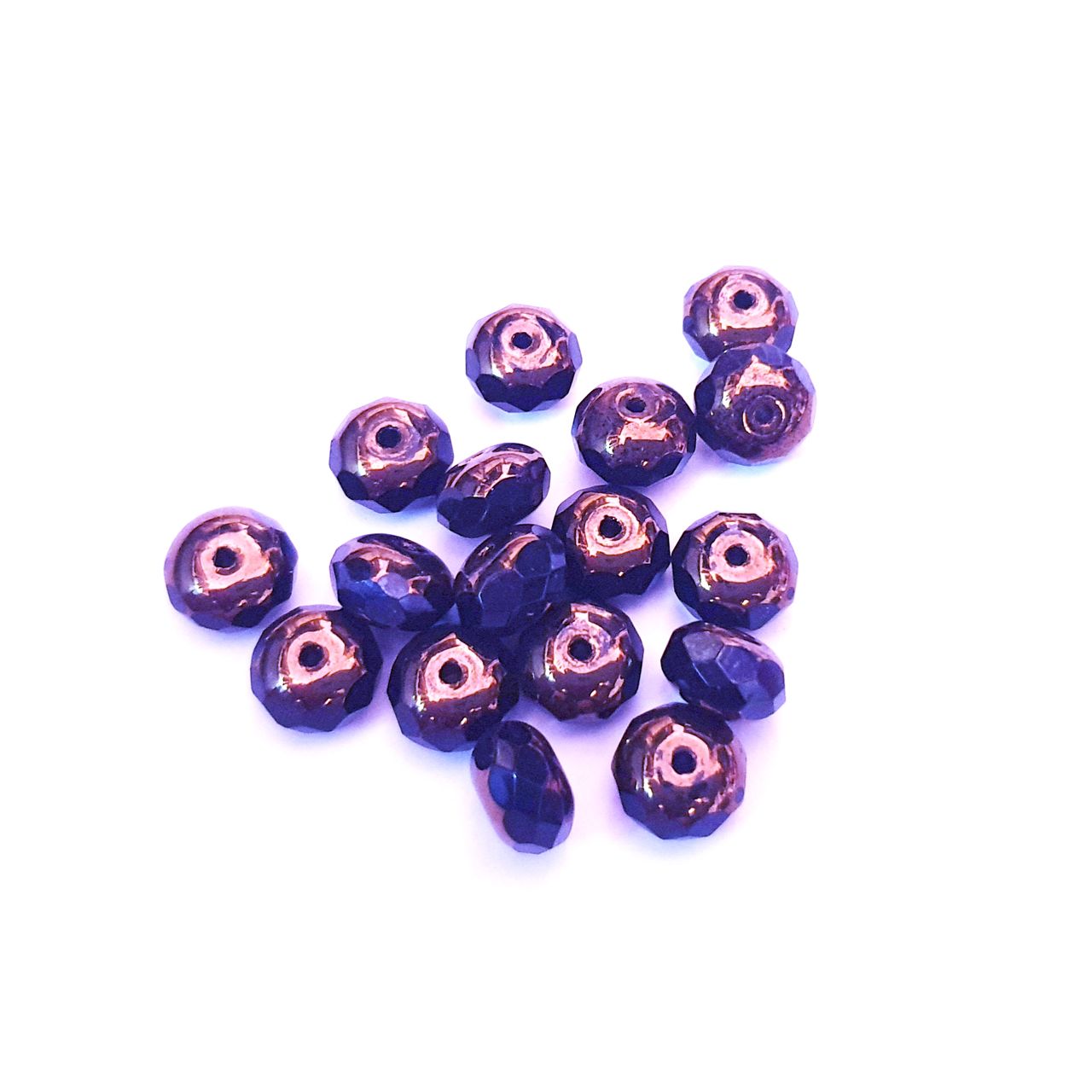 Rondelle Melon 6x9mm Jet Bronze Czech Fire Polished