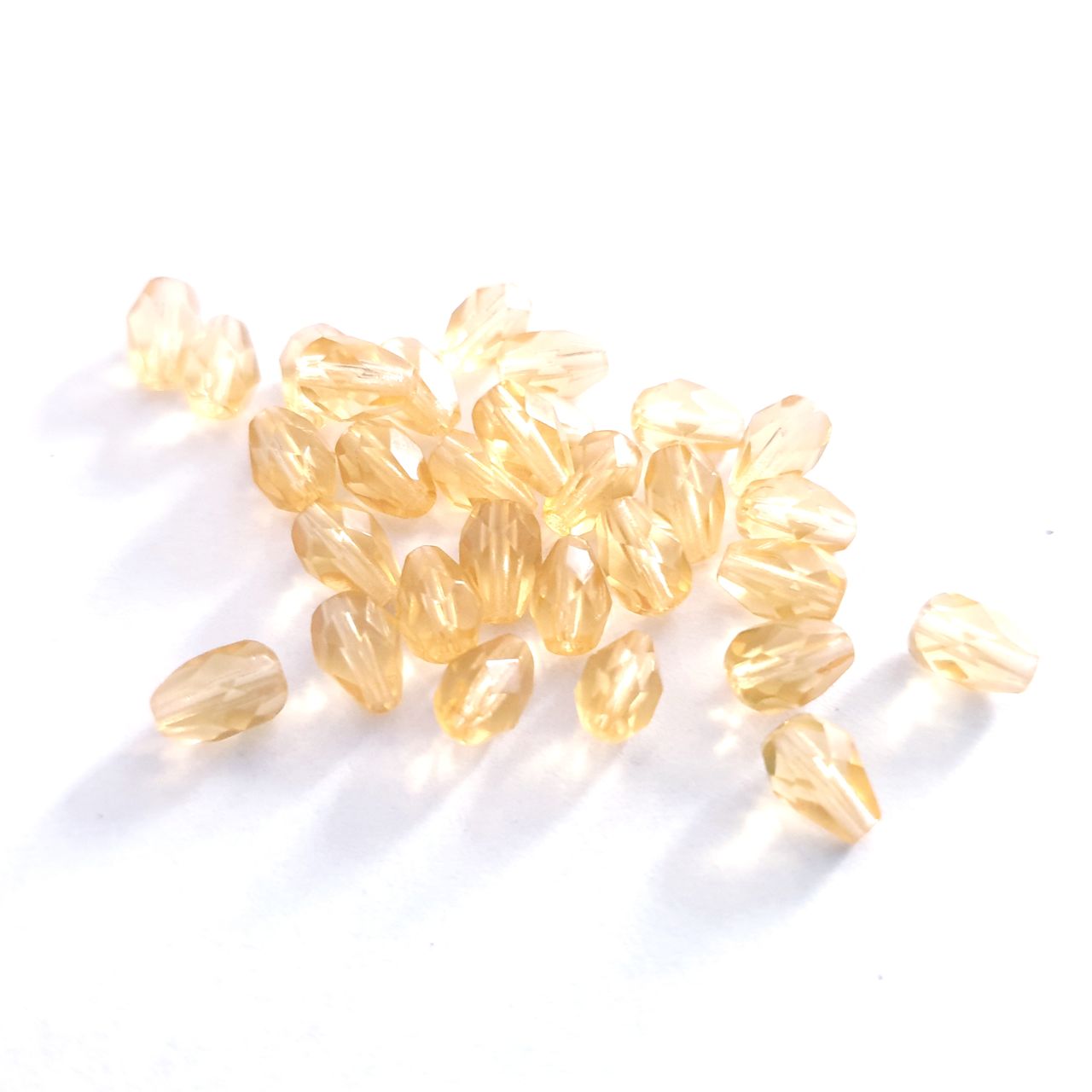7x5mm Light Topaz Czech Fire Polished Drop | Pack of 25