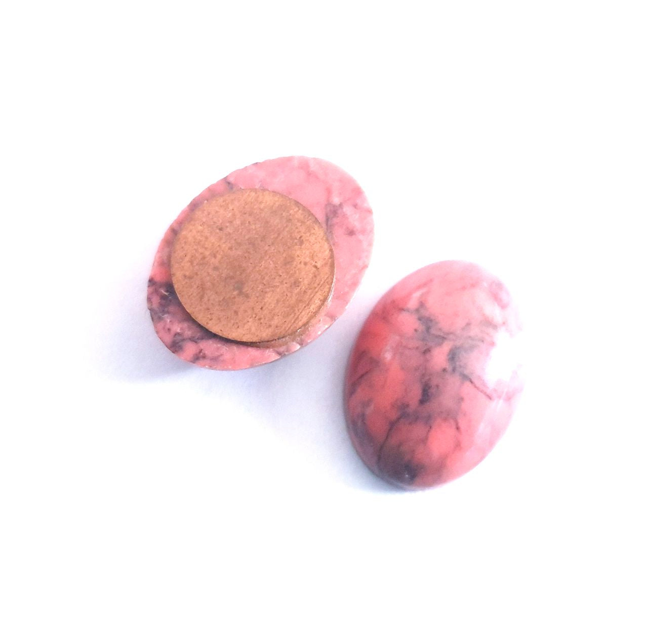 Cabochon Plastic Oval Faux Pink Coral 18x13mm