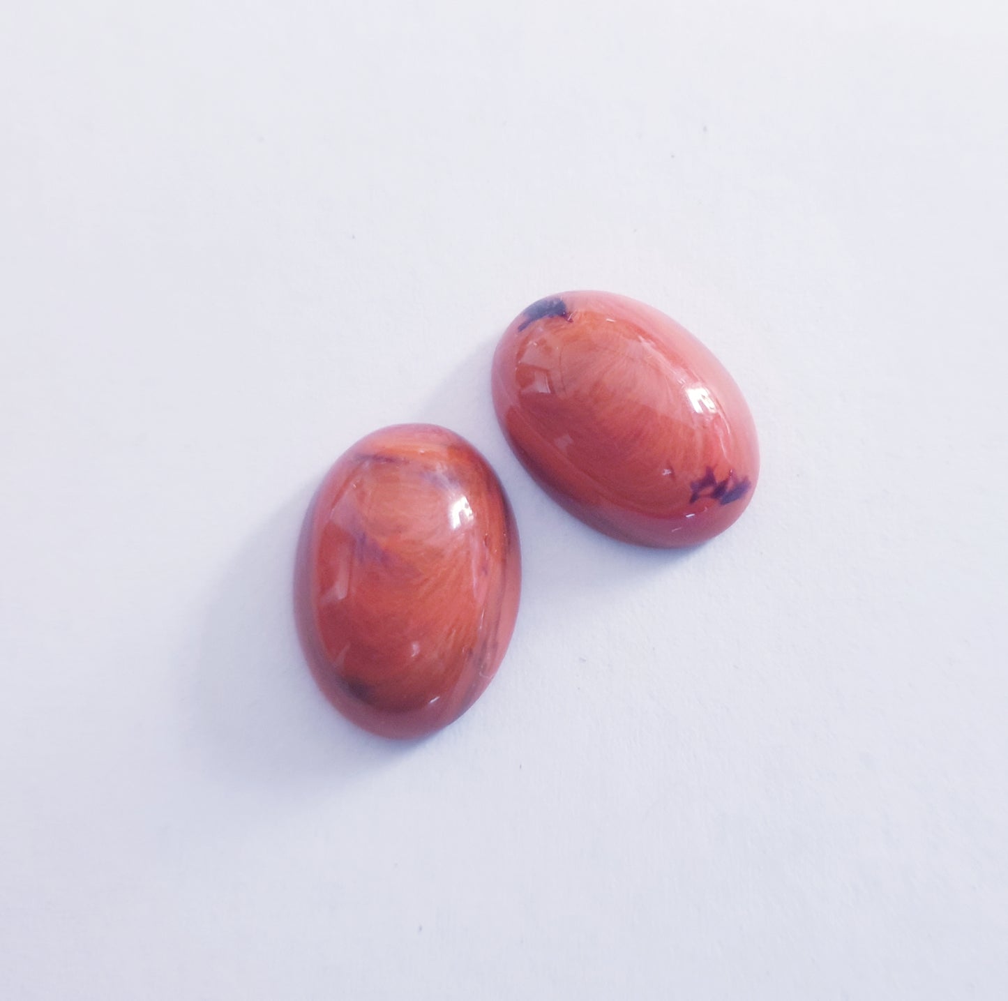 Cabochon Plastic Oval Faux Coral 18x13mm