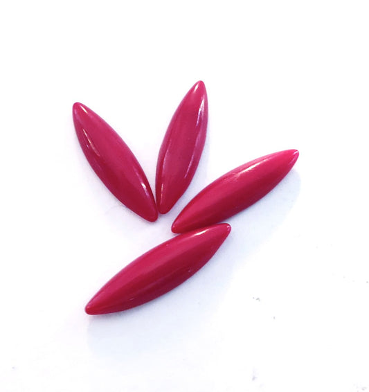 Glass Stone Flat Navette 24x6mm Dark Red Agate