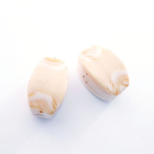 Lucite Bead Ivory Butterscotch Chunky Barrel 25x18mm