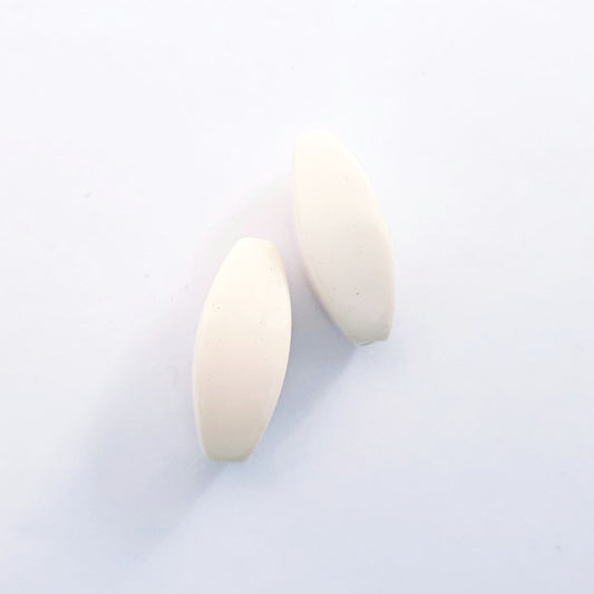 Lucite Bead Ivory Diamond 25x10mm