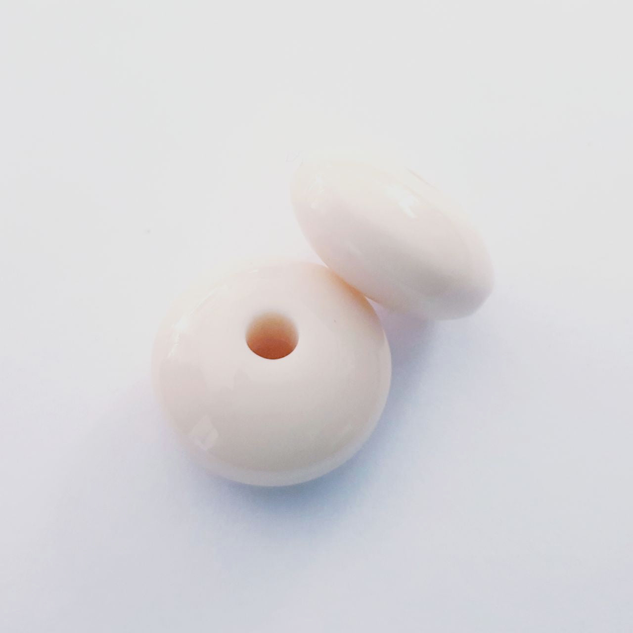 Lucite Bead Ivory Donut 8x18mm