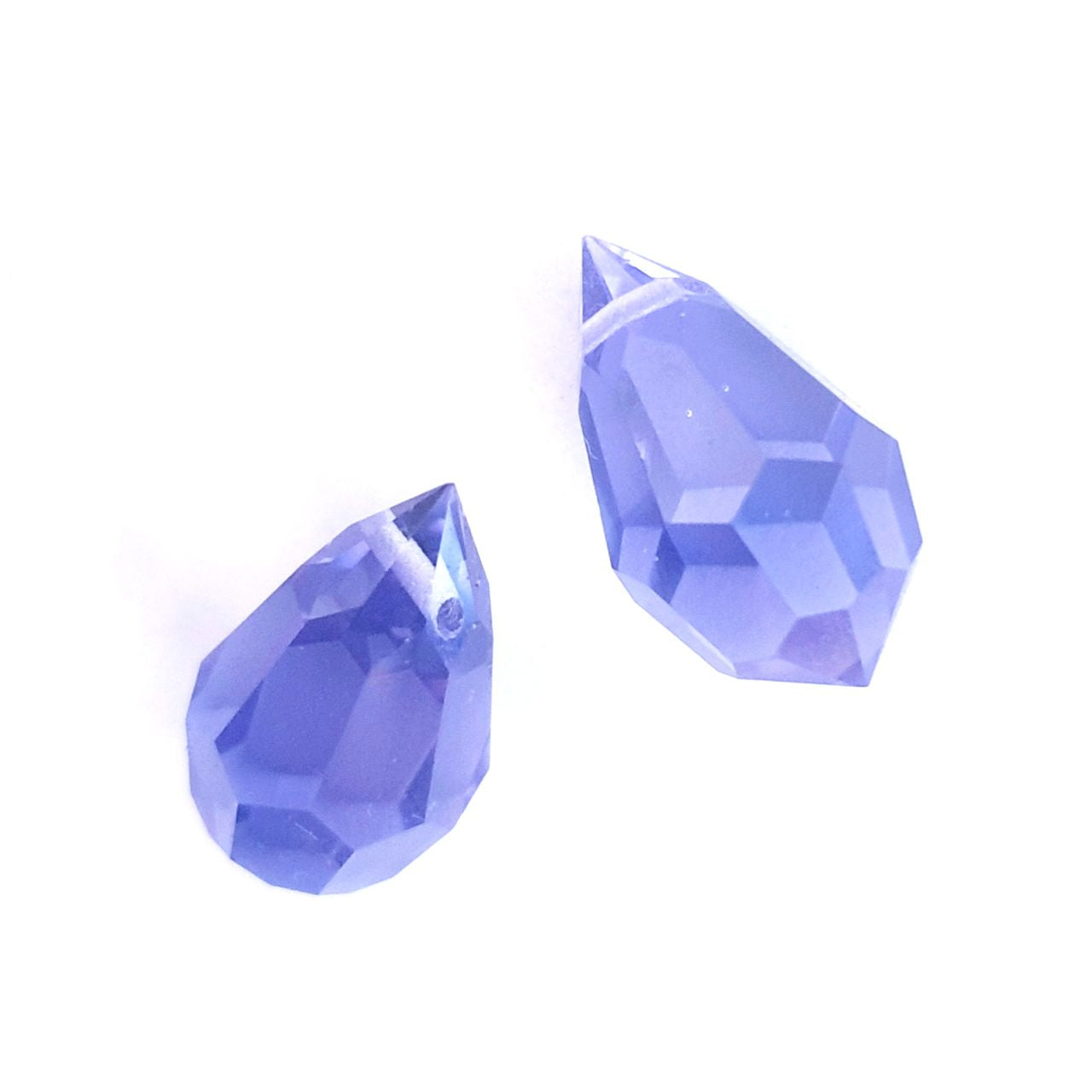 Machine Cut Czech Preciosa Drop Tanzanite 22x12mm