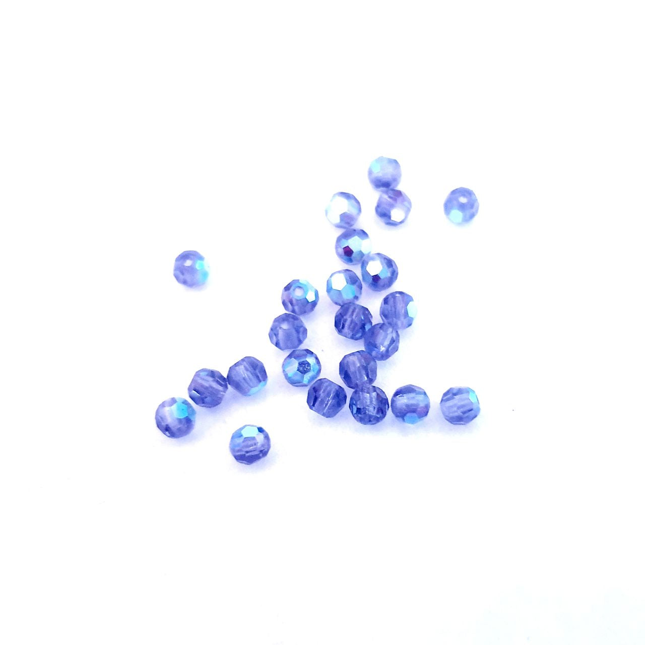 Machine Cut Czech Preciosa Crystal Round Tanzanite AB 3mm