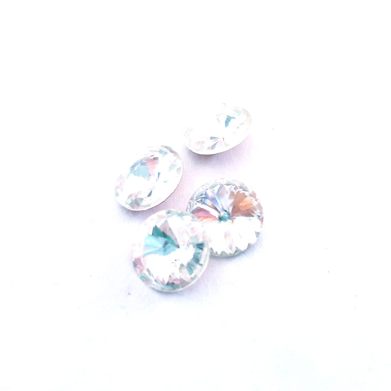 Pointed Back Swarovski Crystal Chaton Round Clear Gold Foiled Back SS40 8.5mm