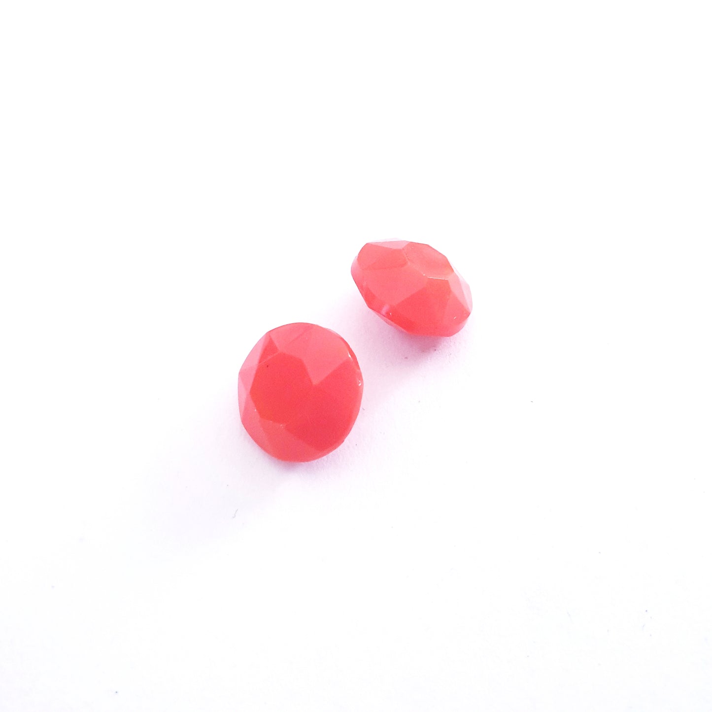 Pointed Back Glass Chaton Round Orange Unfoiled SS48 11.5mm