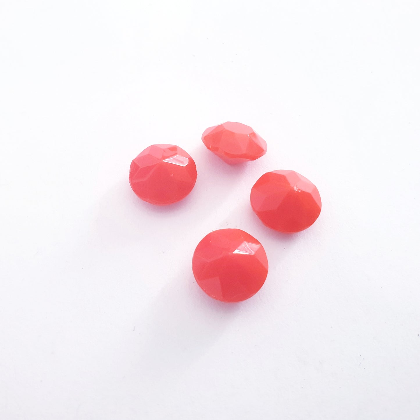Pointed Back Glass Chaton Round Orange Unfoiled SS48 11.5mm