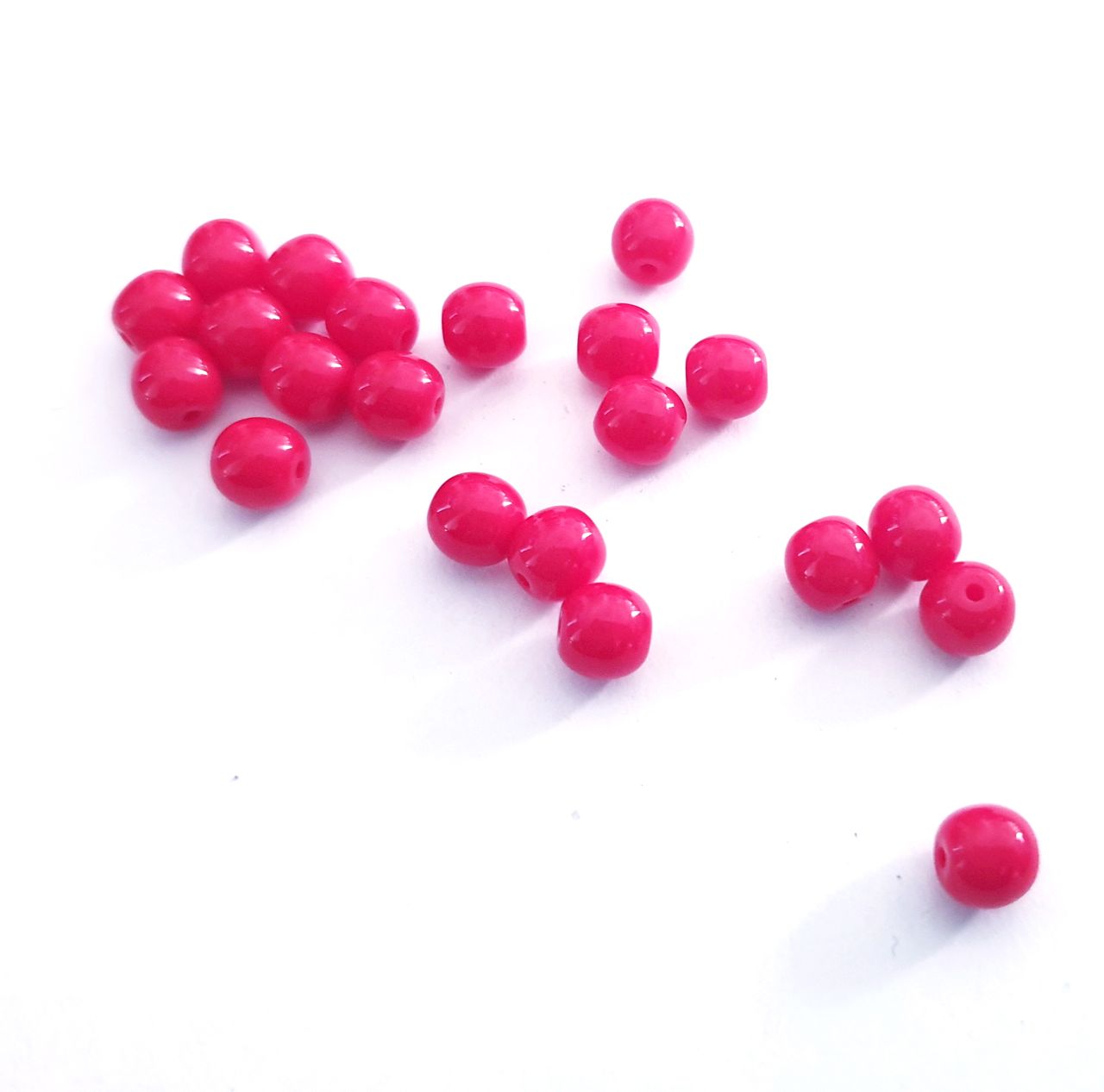 Red Round 6mm Opaque Czech Glass Bead